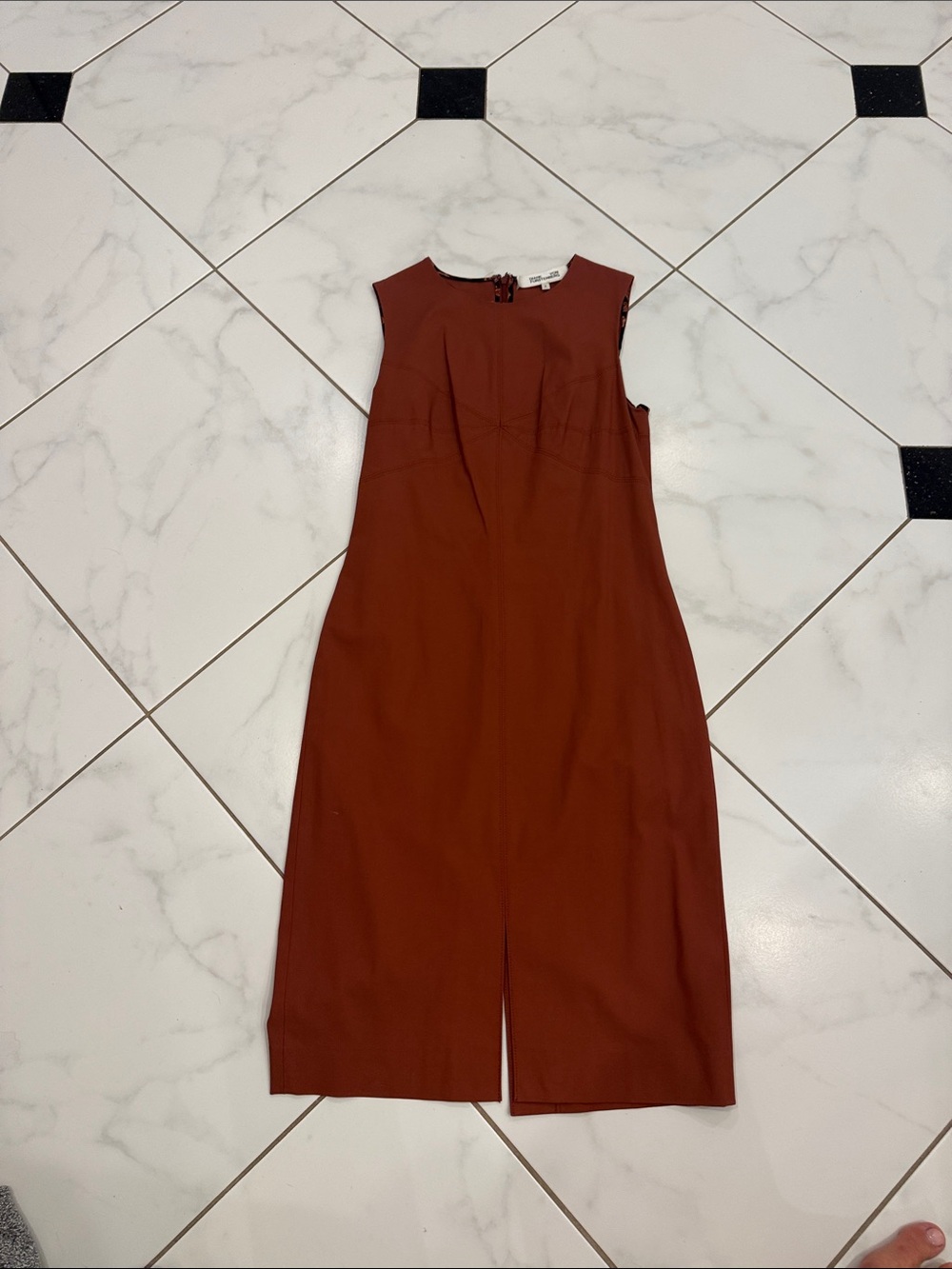 Diane Von Furstenberg Sleeveless Rust-Brown Jumpsuit